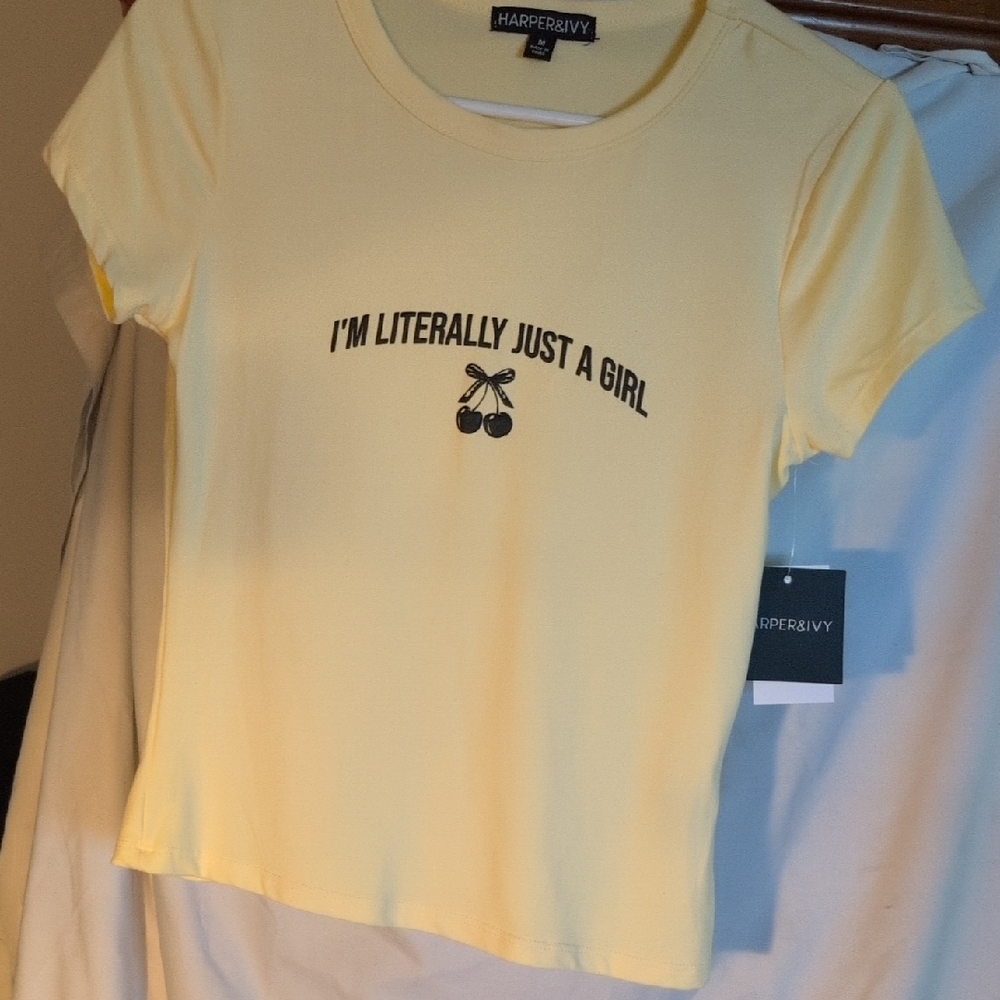 Harper Yellow Short Sleeve Tee Casual Knit